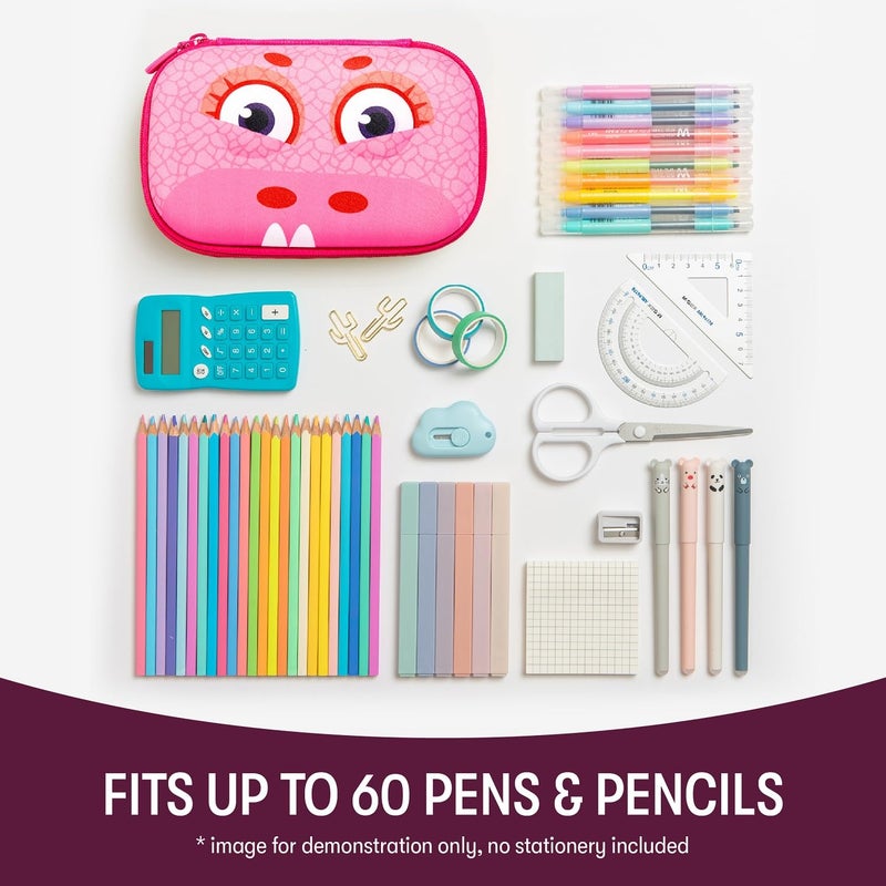 ZIPIT Wildlings Pencil Box for Girls, Large Capacity Cute Pencil Case for School, Stationery Organizer Box, Pink - Image 4